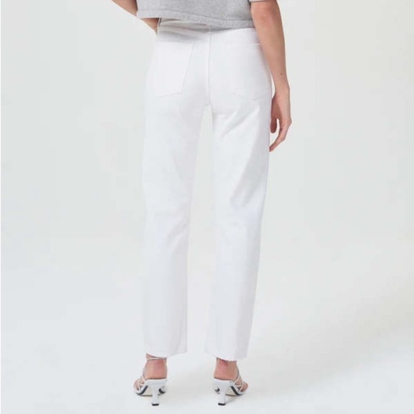 Agolde 90’s Pinch Waist Jeans Marshmallow White High Rise Size 31 - Picture 3 of 6